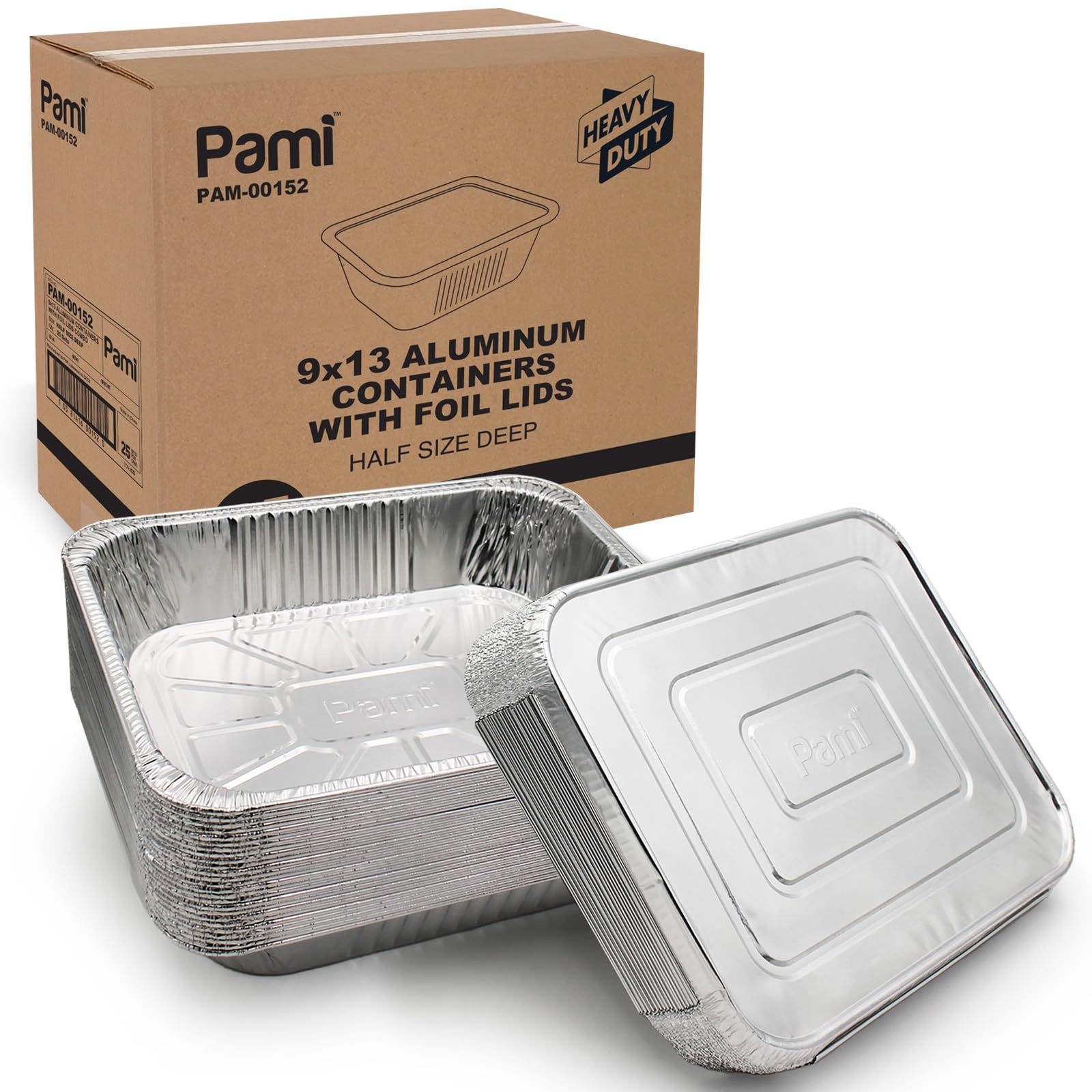 Amazon.com: PAMI Aluminum Food Containers With Lids Half Size